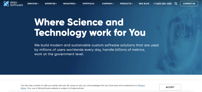 Abto Software Outsourcing Companies Ukraine Website Screenshot