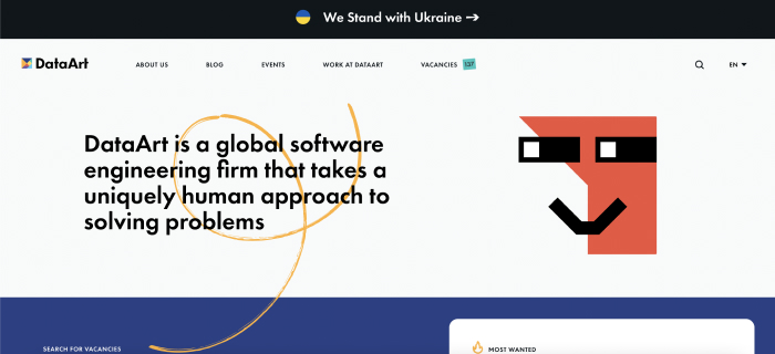  DataArt Ukraine Outsourcing Companies Website Screenshot