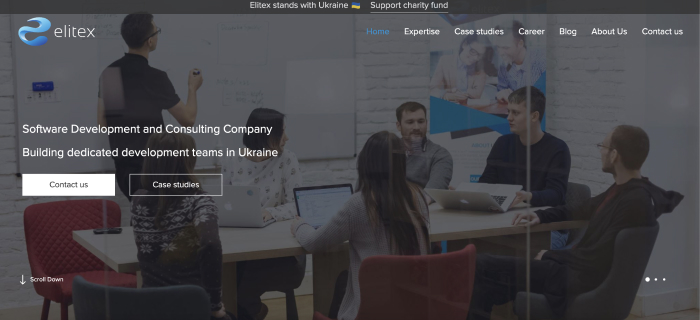 Elitex Outsourcing Companies Ukraine Website Screenshot