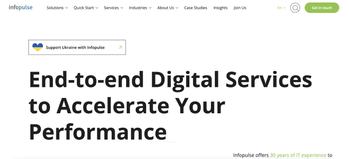 Infopulse Outsourcing Companies Ukraine Website Screenshot