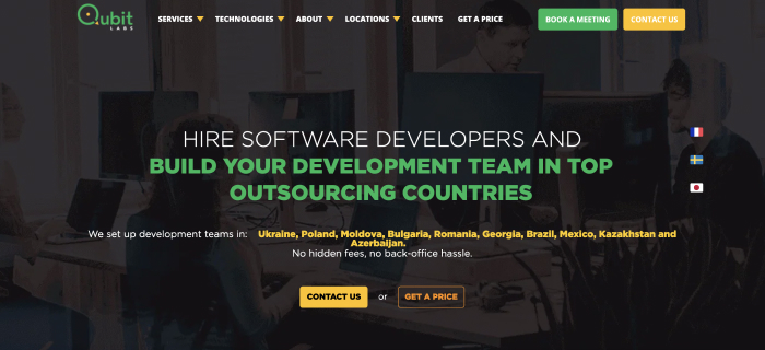 Qubit Labs Ukrainian Outsourcing Company Website Screenshot