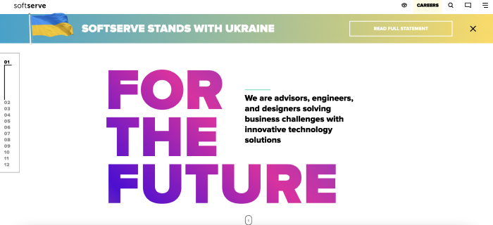 SoftServe Ukraine IT Outsourcing Website Screenshot