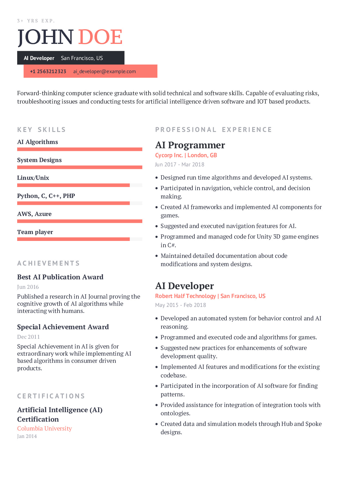 AI Engineer Resume